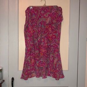 Chaps - XL - Tiered , ruffled, Hi-low hem, Feminine Spring Summer Skirt.